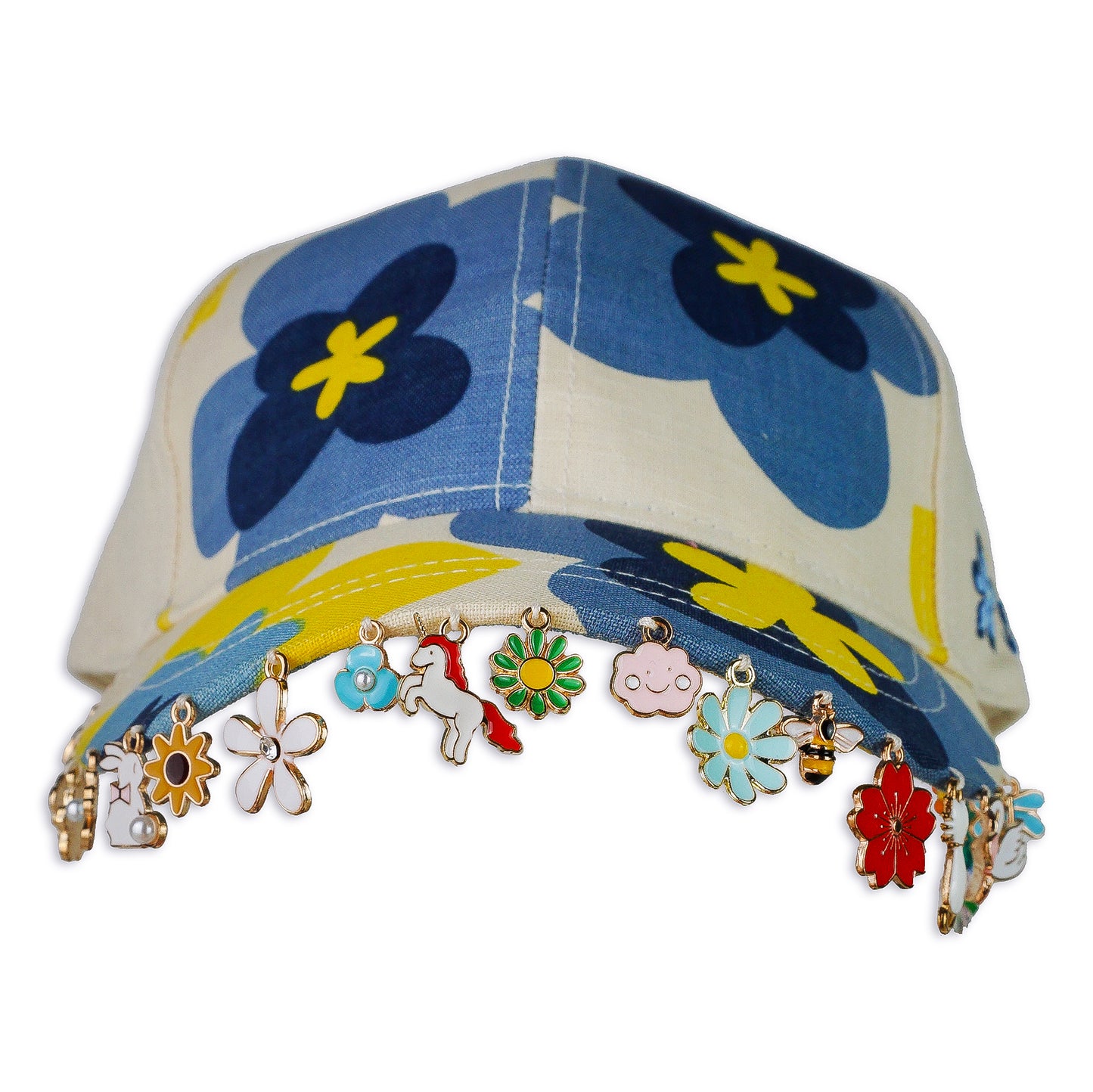 Blue Flower Charm Hat