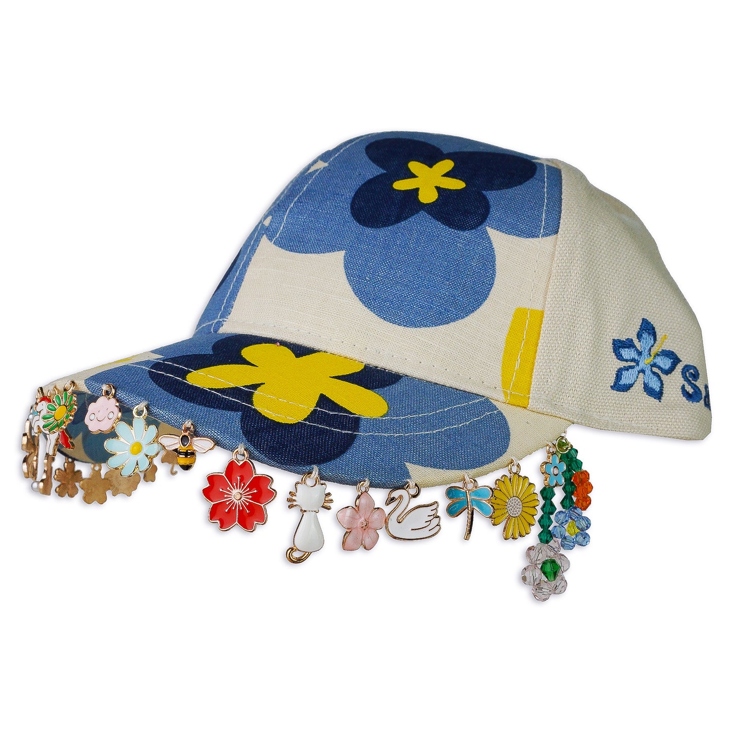 Blue Flower Charm Hat