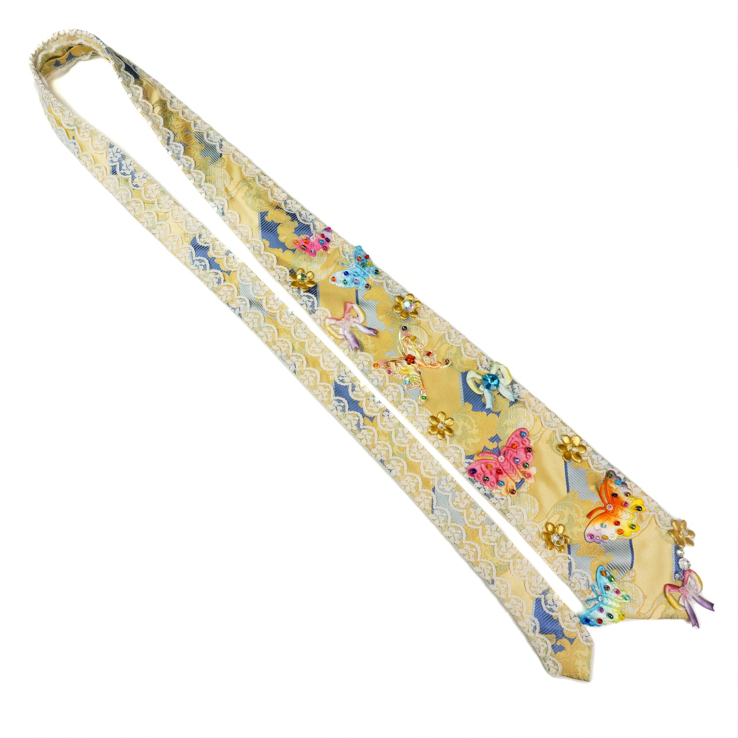Golden Butterfly Beaded Tie
