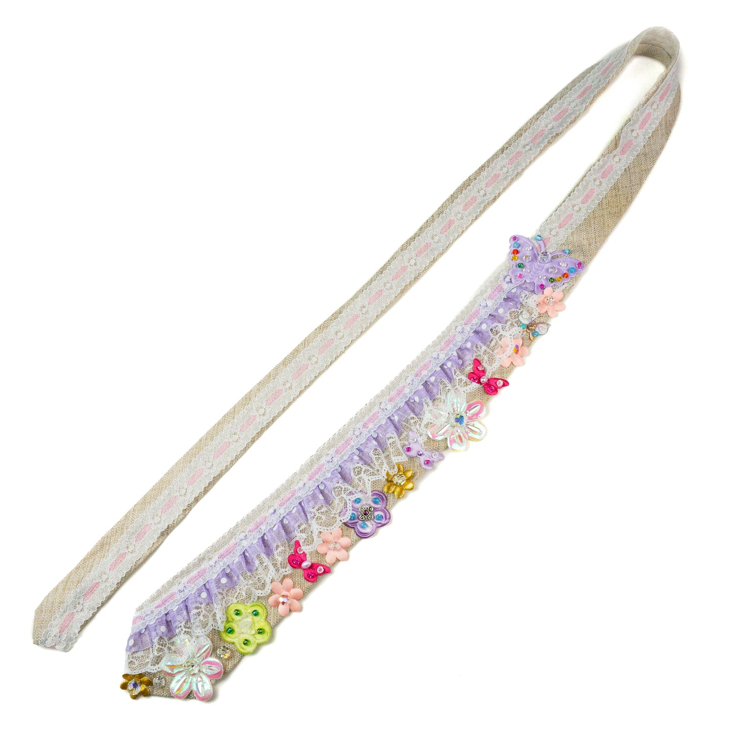 Flowers & Lace Beaded Tie