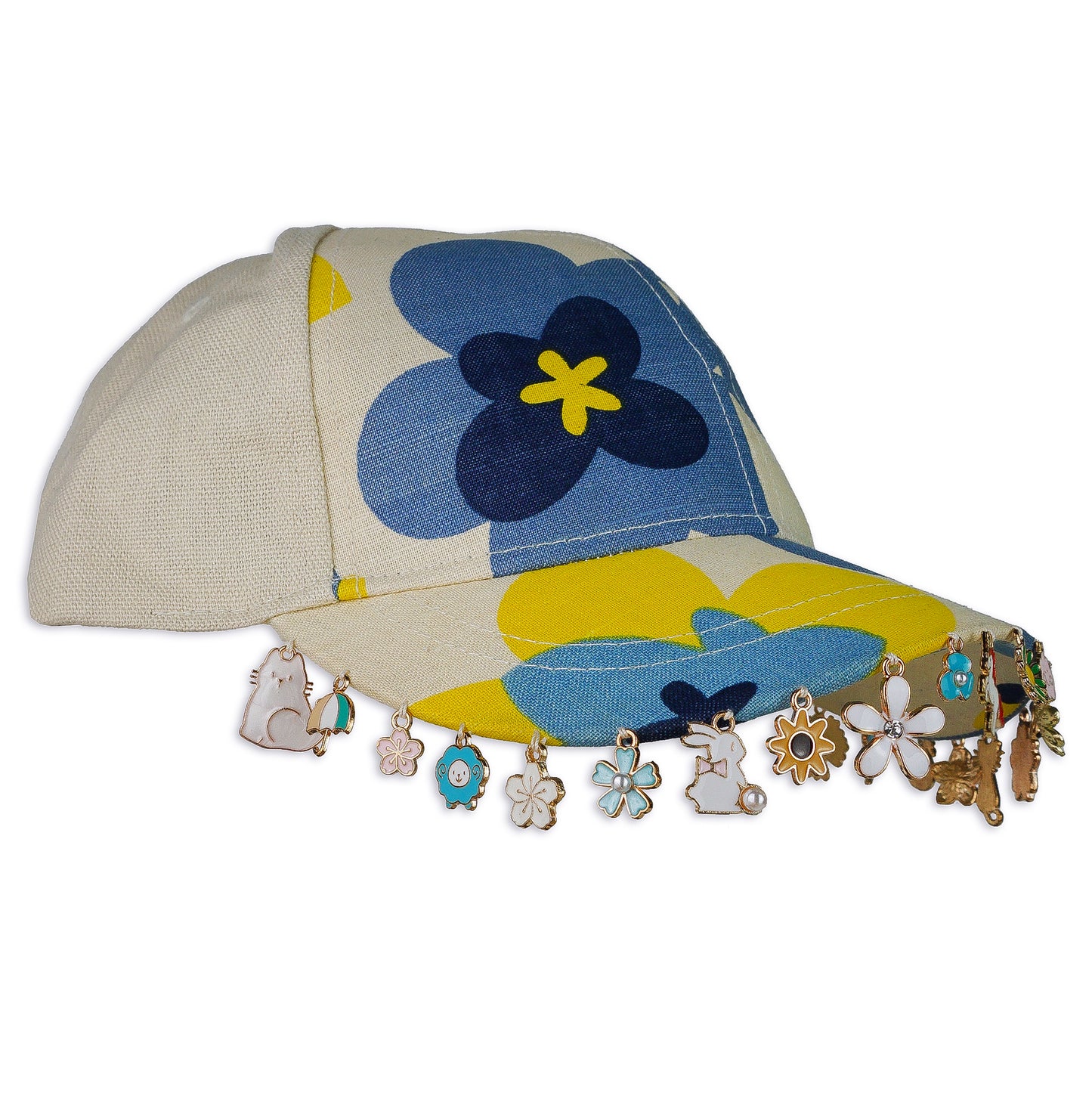 Blue Flower Charm Hat