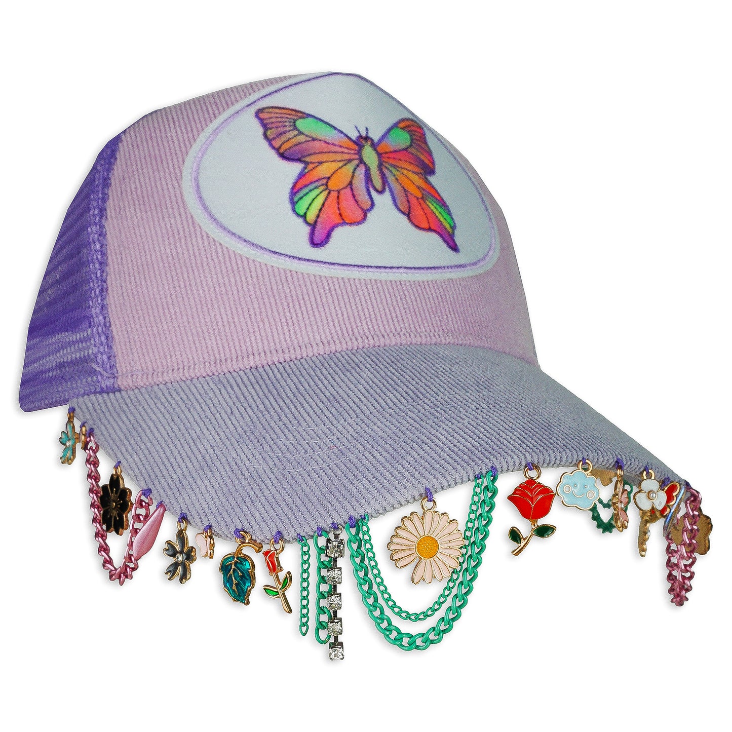 Pastel Butterfly Charm Hat