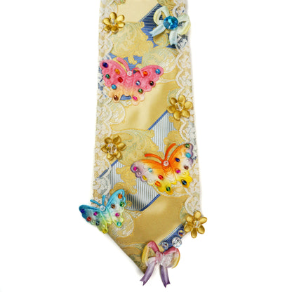 Golden Butterfly Beaded Tie