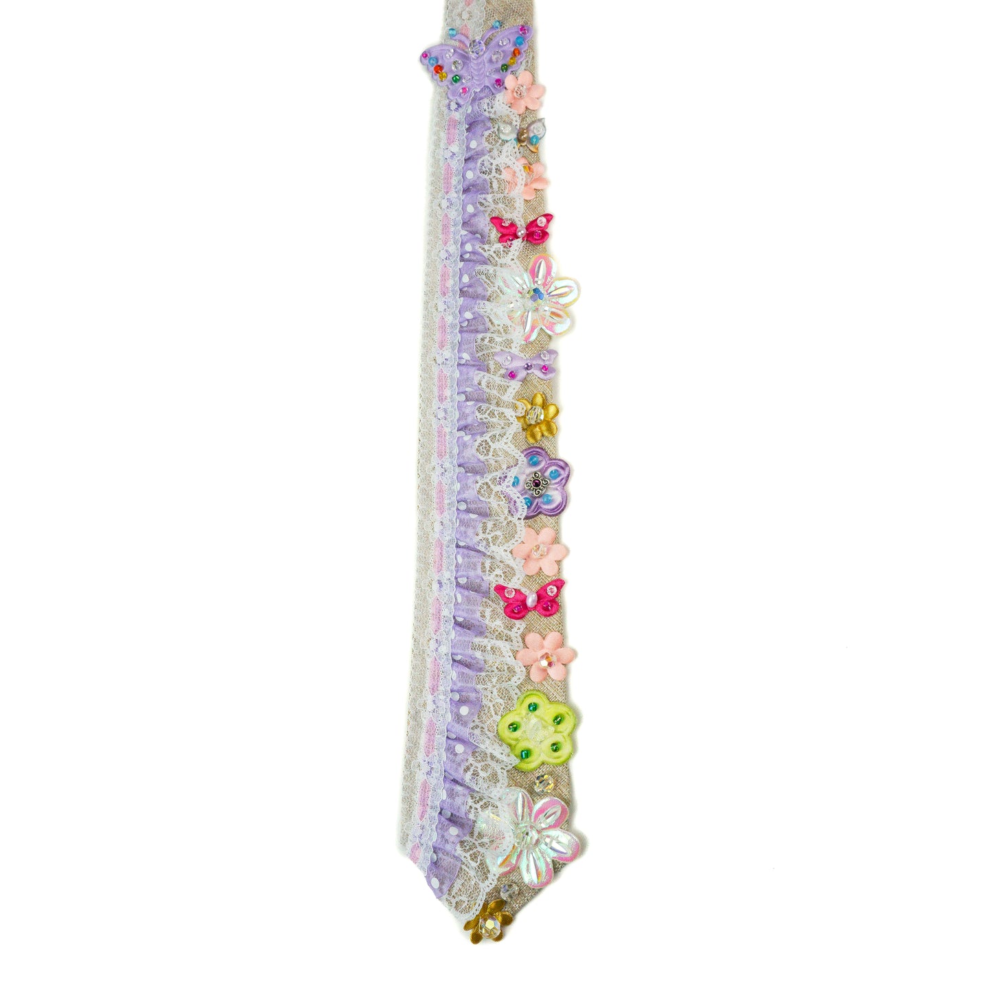 Flowers & Lace Beaded Tie